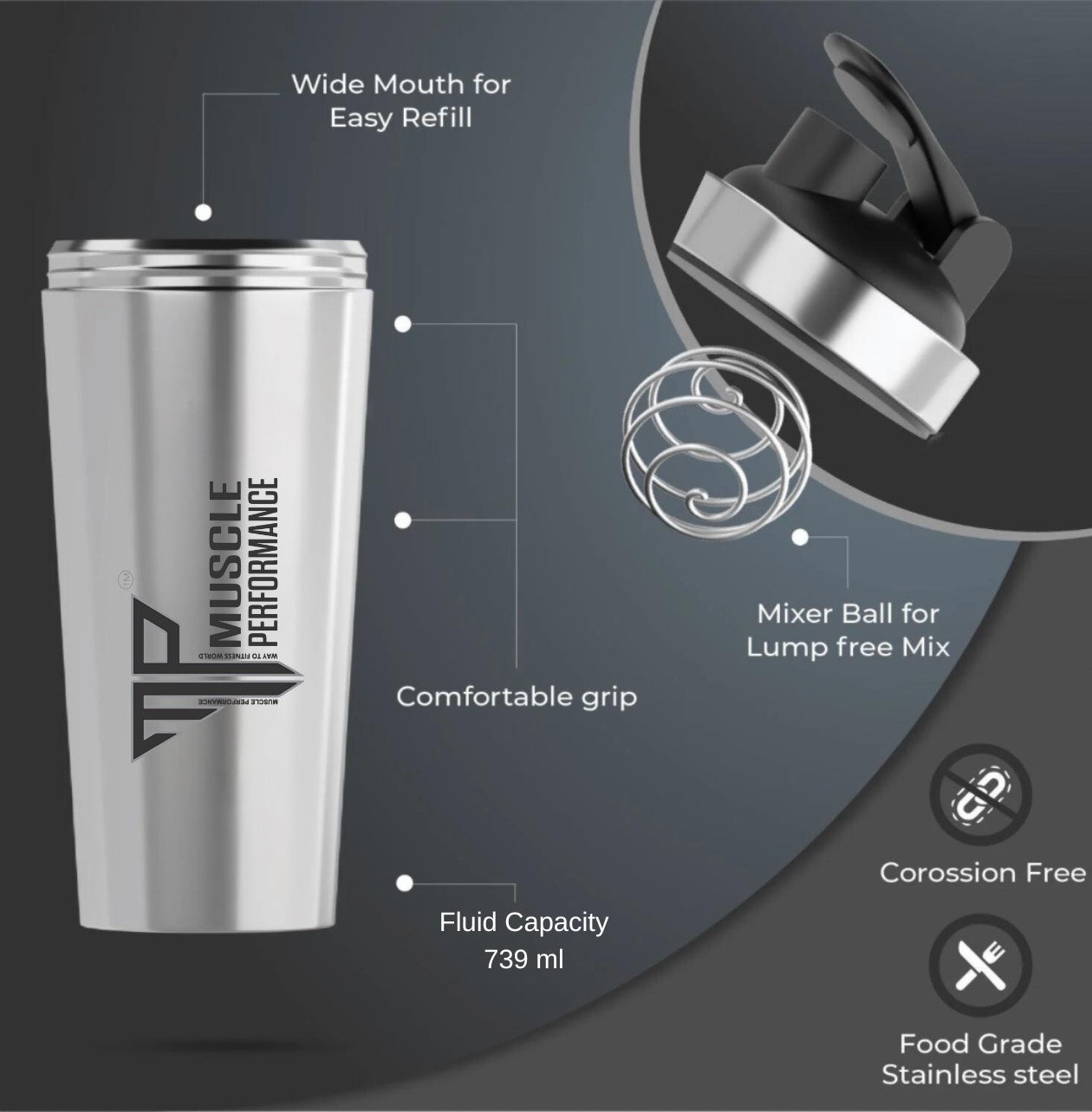 Muscle Performance Steel Sekhar 739ML - MUSCLE PERFORMANCE