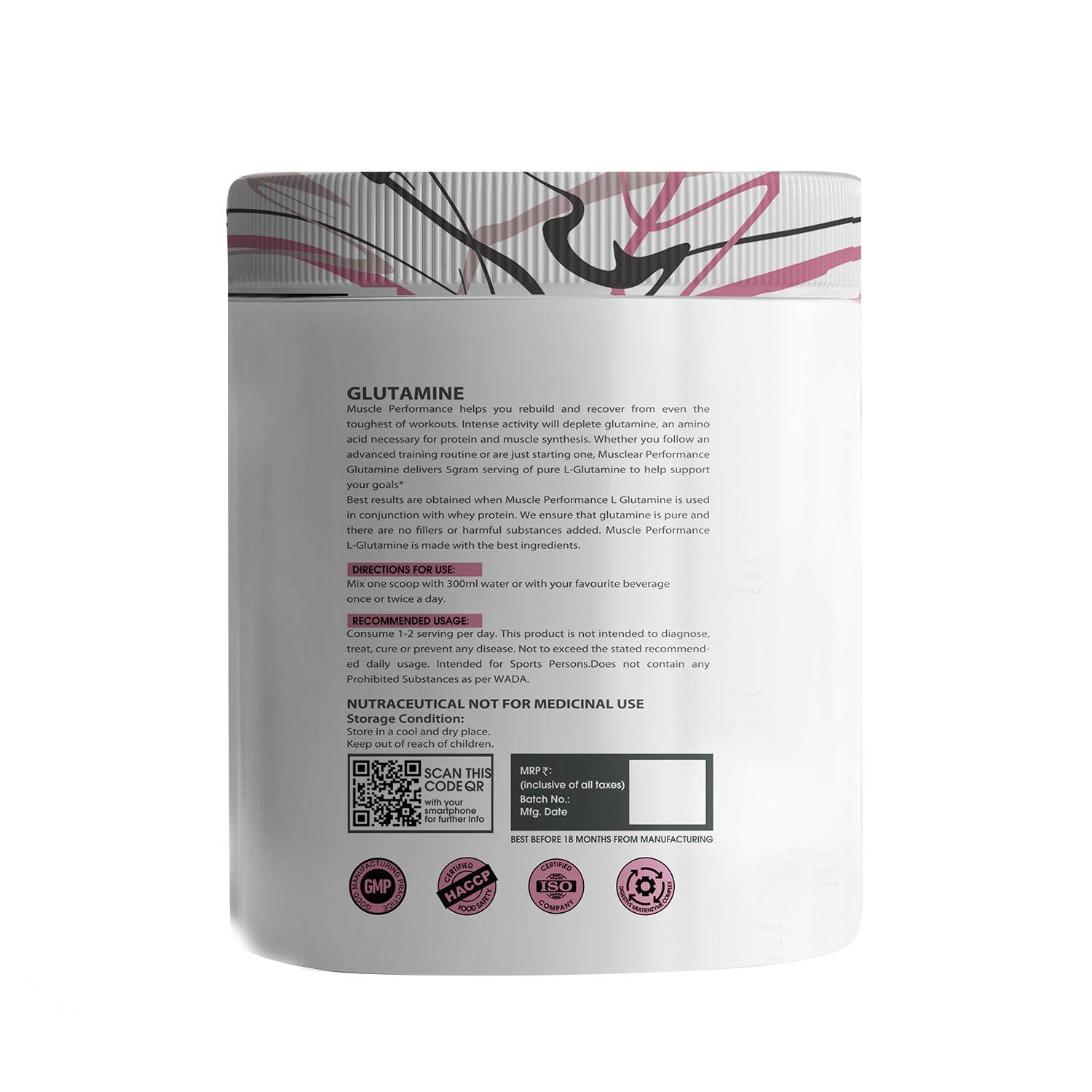 Muscle Performance L-Glutamine Serving 250g - Muscle Performance