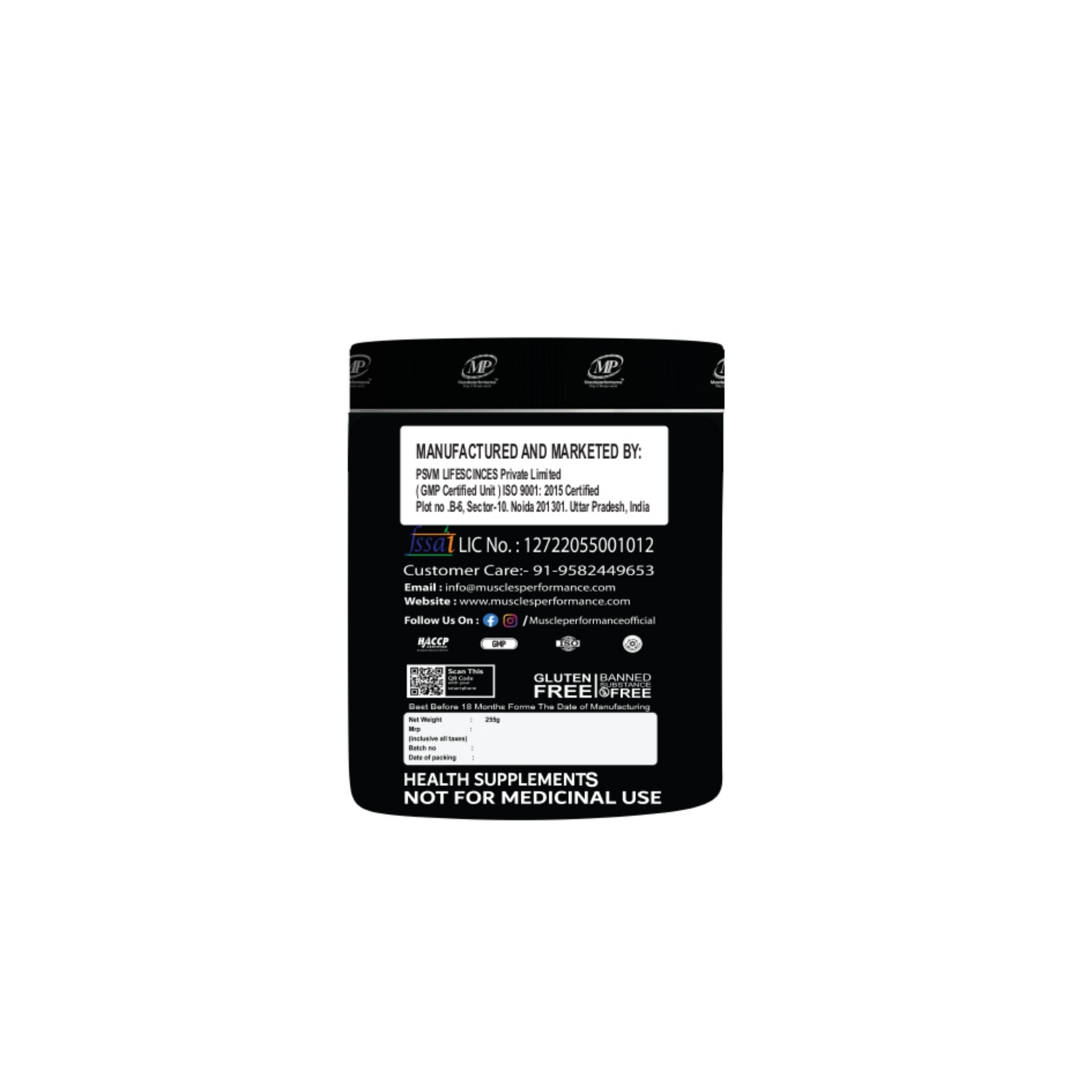 MP  Fierce Pre-Workout With Steel Shaker 250 gms-30 Servings - Muscle Performance