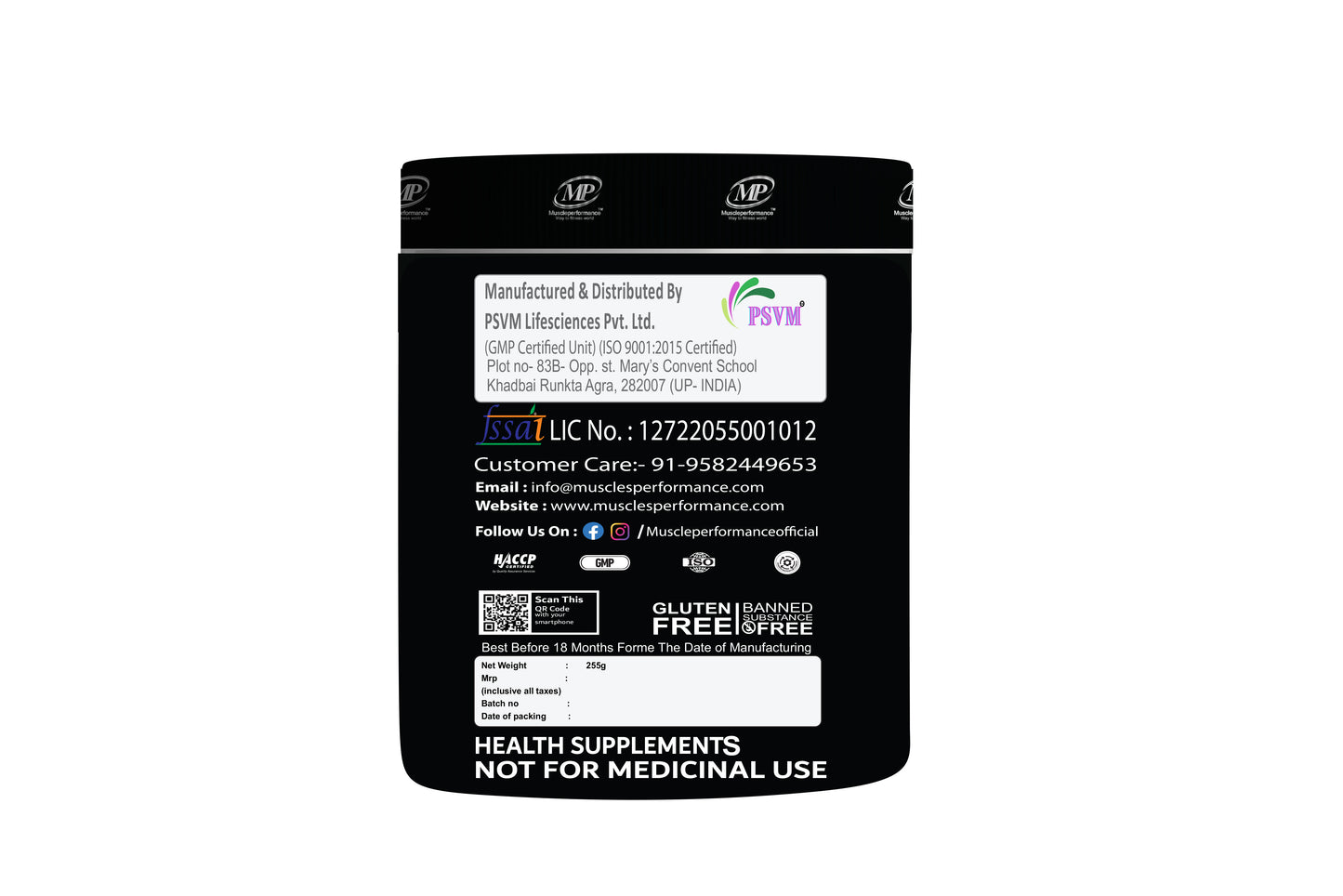 Muscle Performance Pre-Workout 255gms-30 Servings - Muscle Performance