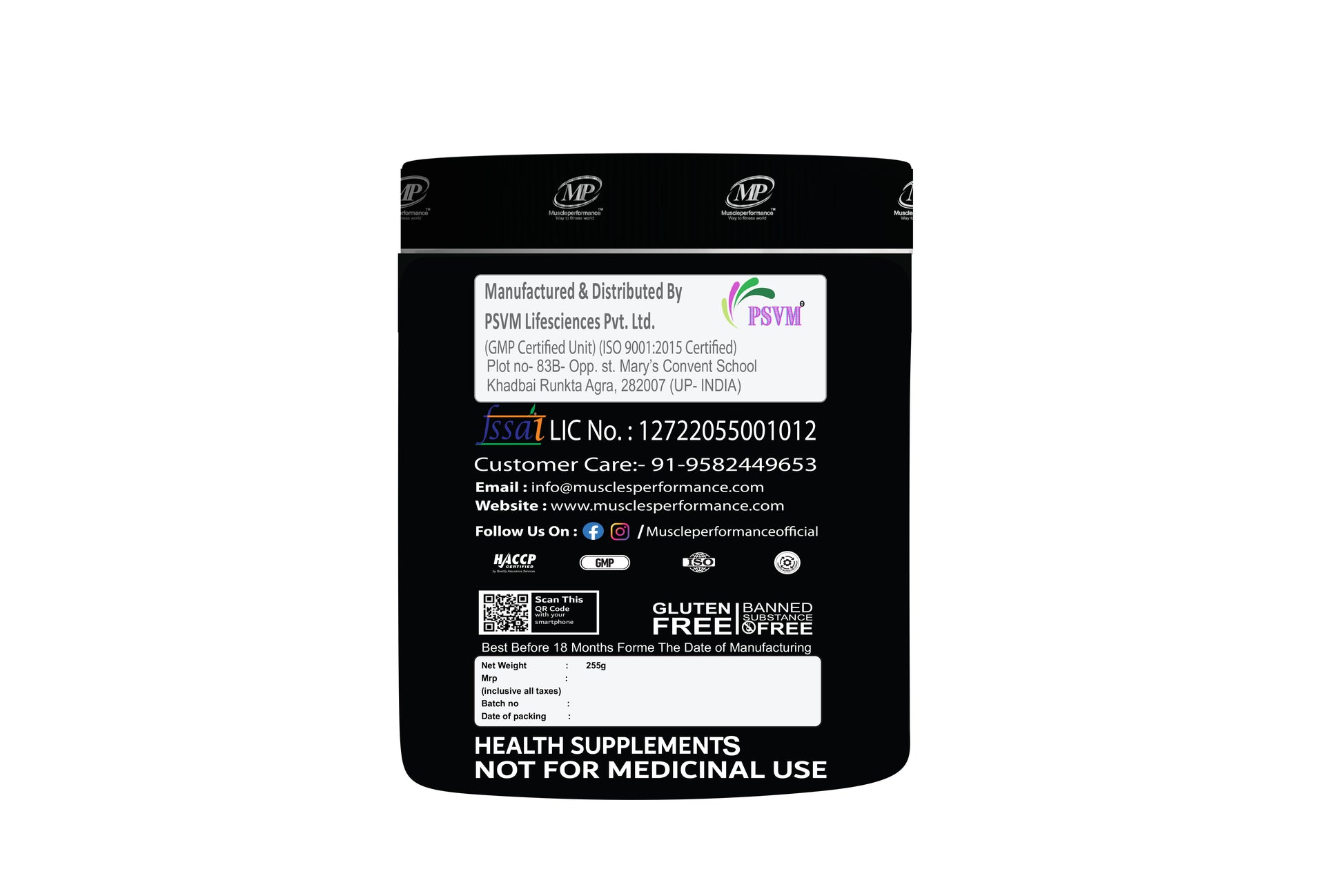 Muscle Performance Pre-Workout 255gms-30 Servings - Muscle Performance