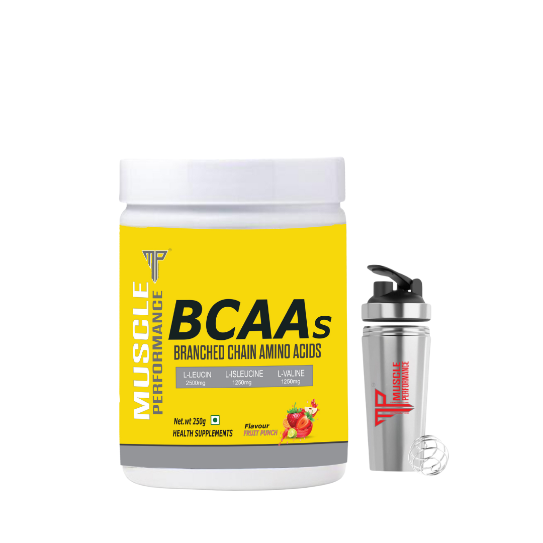 Muscle Performance BCAA's With Steel Shaker 30 Servings, - Muscle Performance