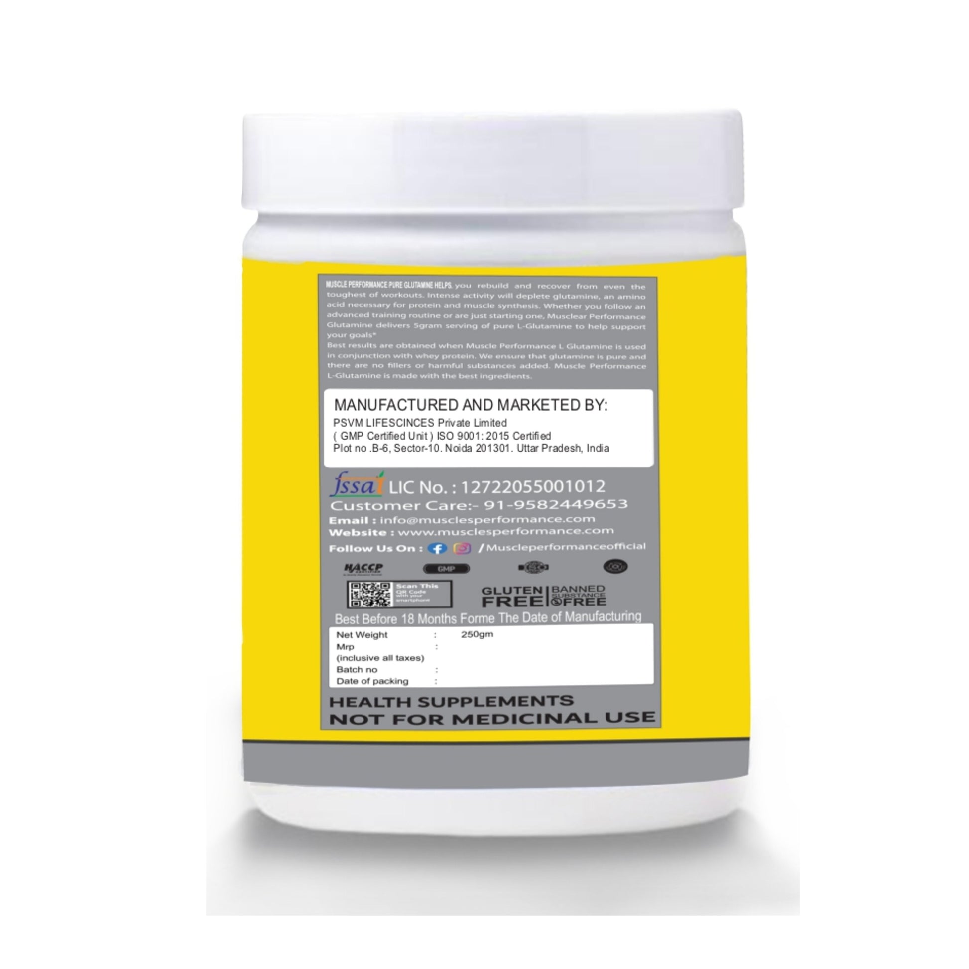 Muscle Performance BCAA's With Steel Shaker 30 Servings, - Muscle Performance