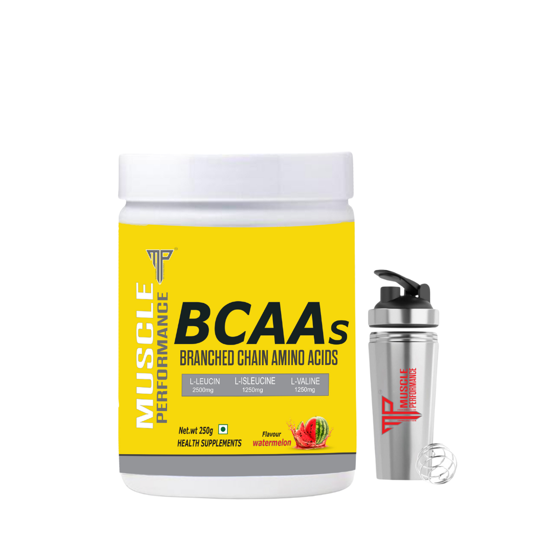 Muscle Performance BCAA's With Steel Shaker 30 Servings, - Muscle Performance