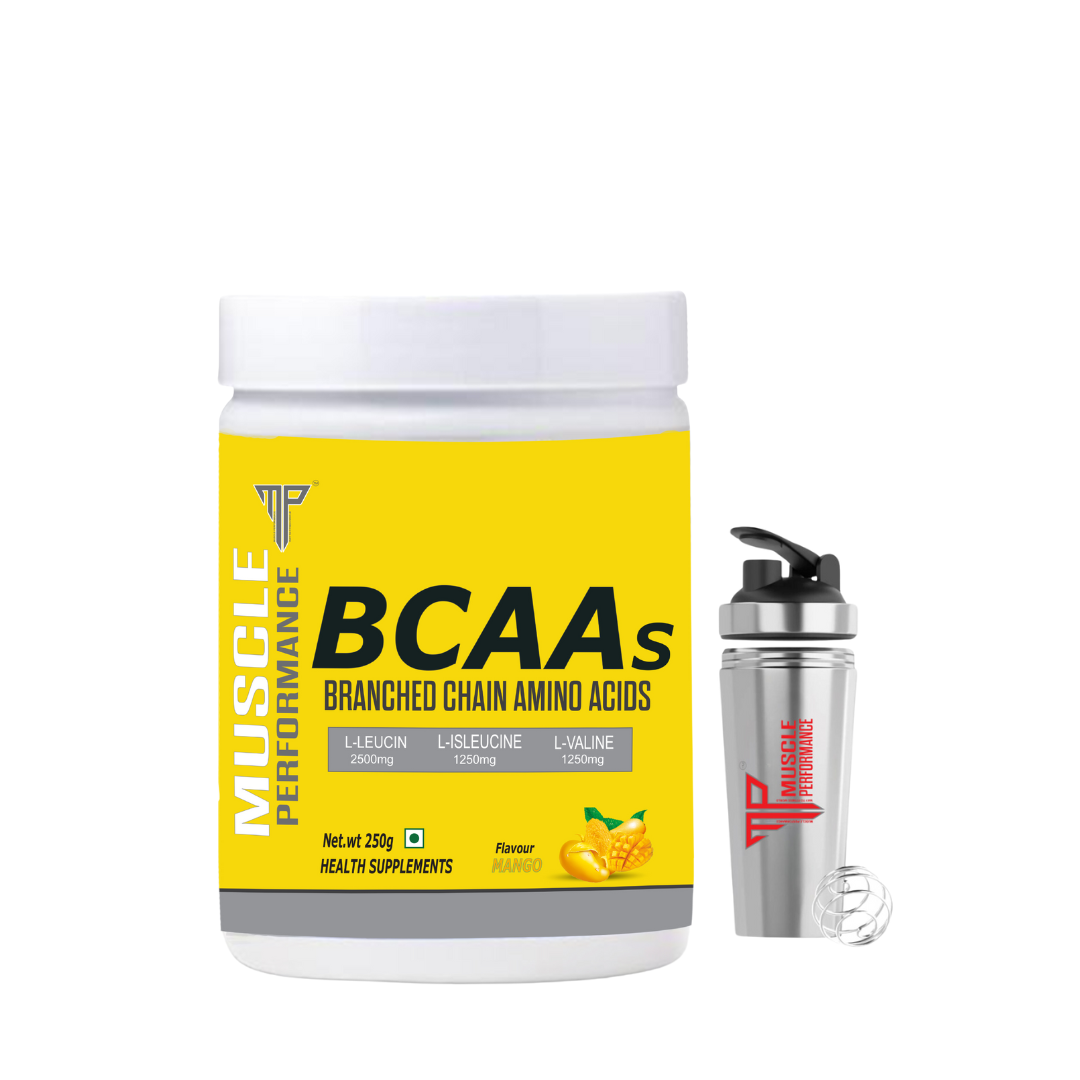 Muscle Performance BCAA's With Steel Shaker 30 Servings, - Muscle Performance