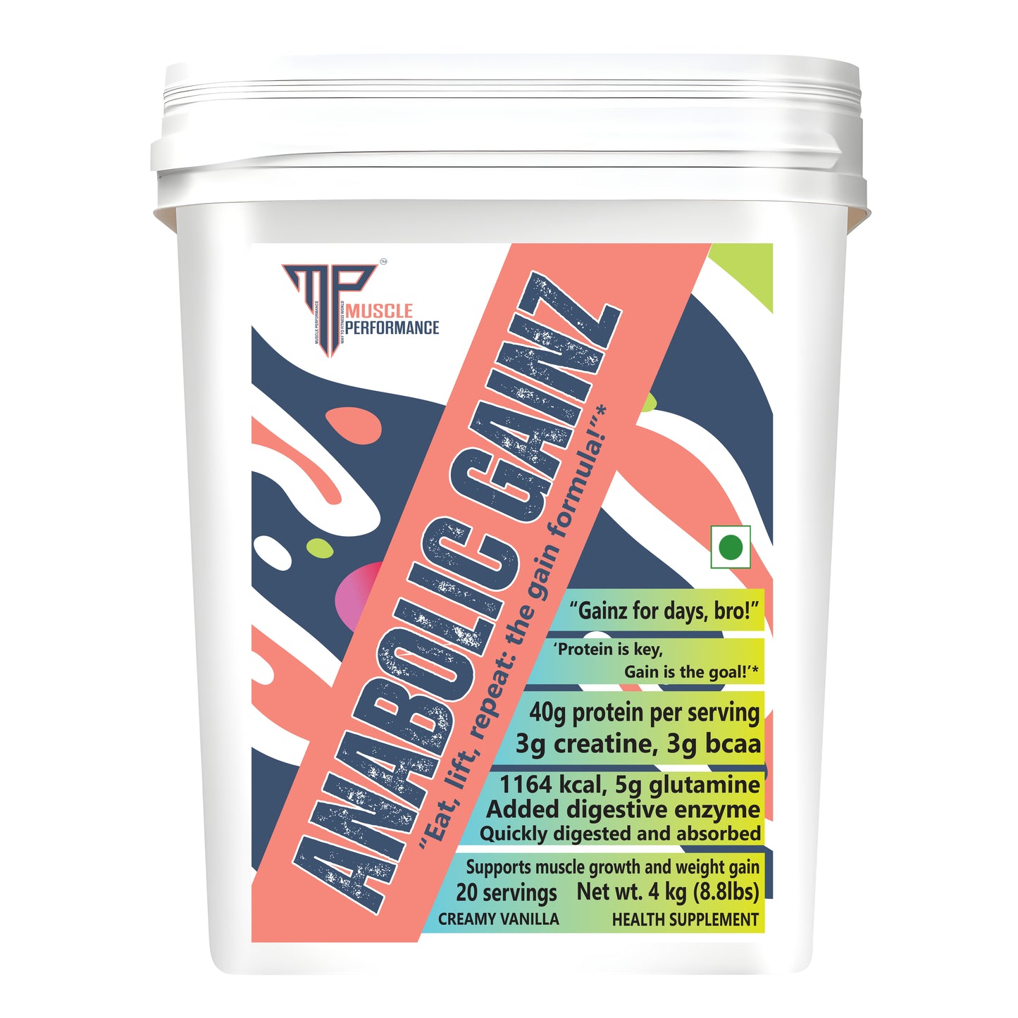 MUSCLE PERFPRMANCE ANABOLIC GAINZ 4KG.8.8LBS