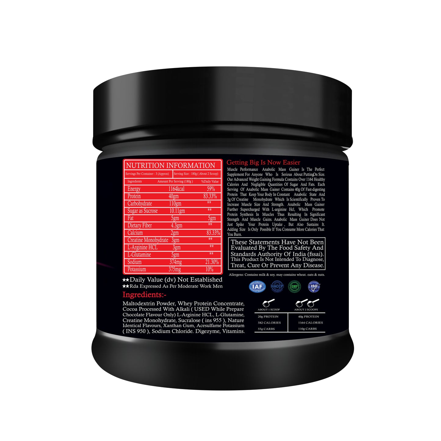 Muscle Performance Anabolic Mass Gainer 500gm 1.1 LBS