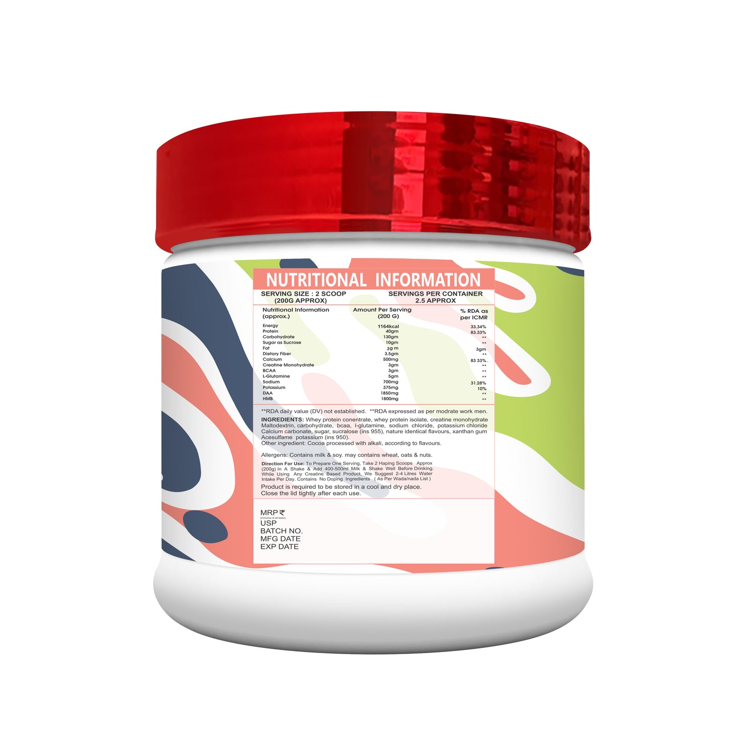 MUSCLE PERFORMANCE ANABOLIC GAINZ 500G. 1.1LBS