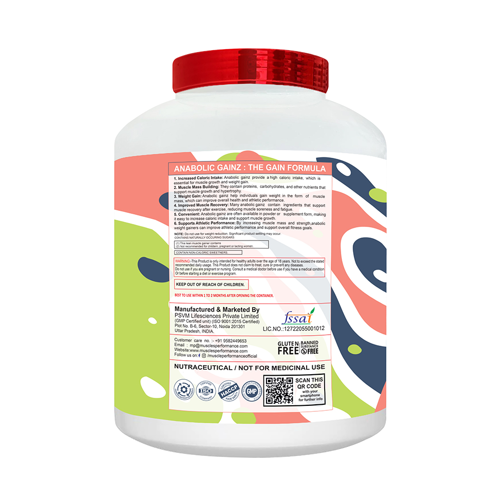 MUSCLE PERFORMANCE ANABOLIC GAINZ 2.5KG - MUSCLE PERFORMANCE