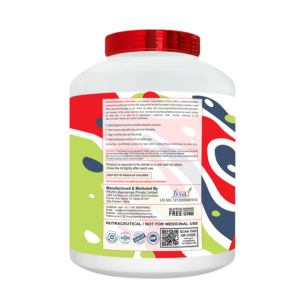 MUSCLE PERFORMANCE ISO WHEY ZERO 2KG (4.4LBS) - MUSCLE PERFORMANCE