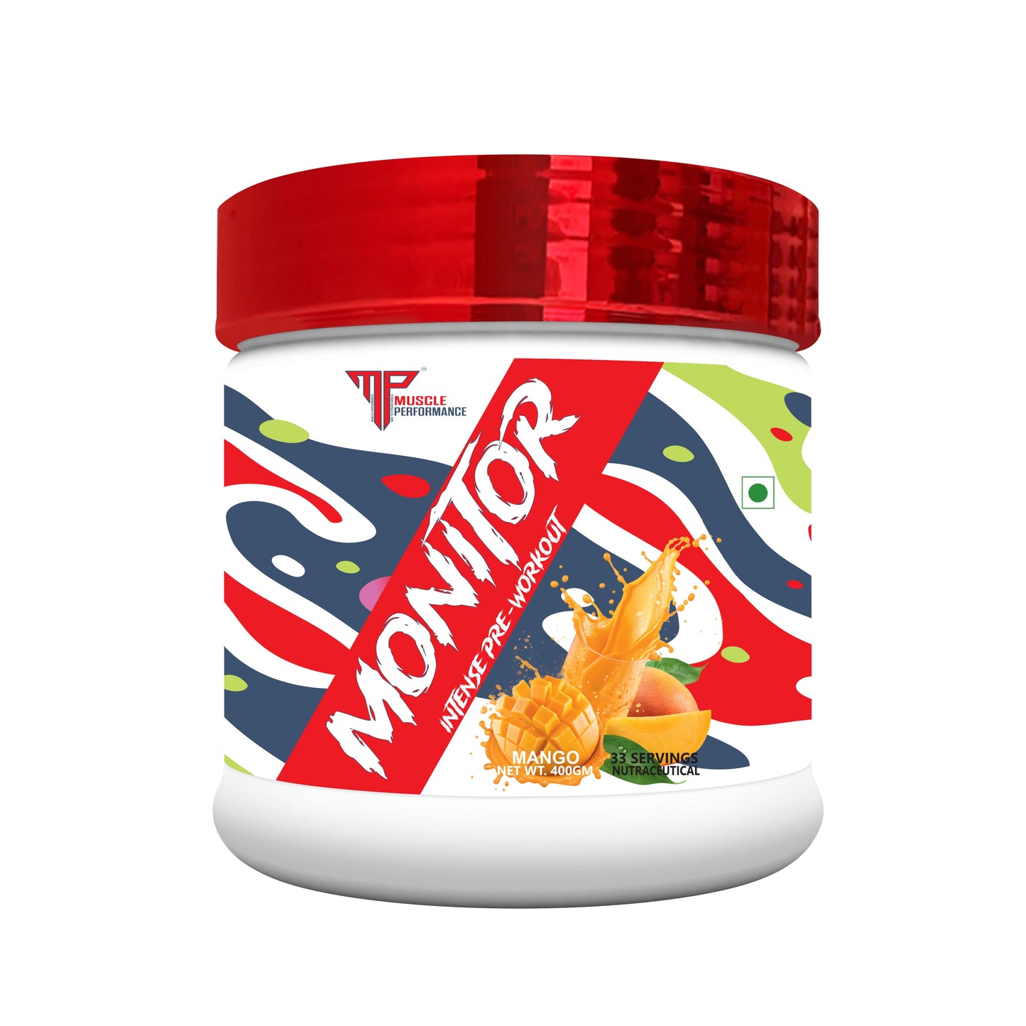 MUSCLE PERFORMANCE MONITER PRE-WORKOUT 400G, 33 SERVINGS - MUSCLE PERFORMANCE