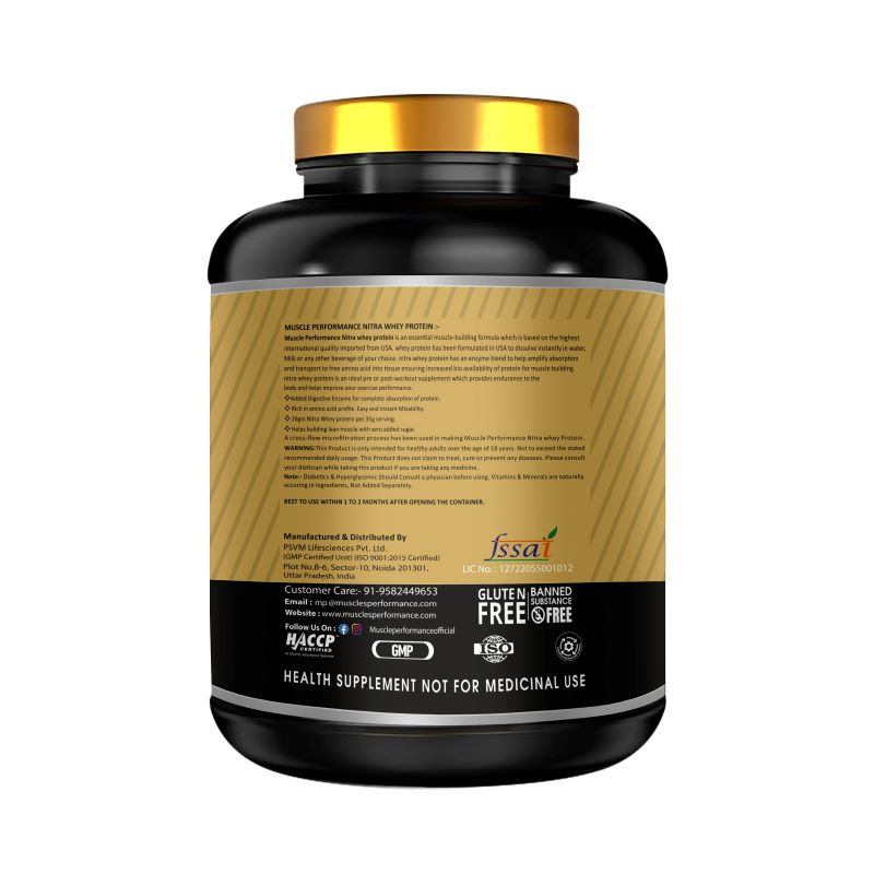 Muscle performance Nitra Whey  Protein 2kg 4.4lbs