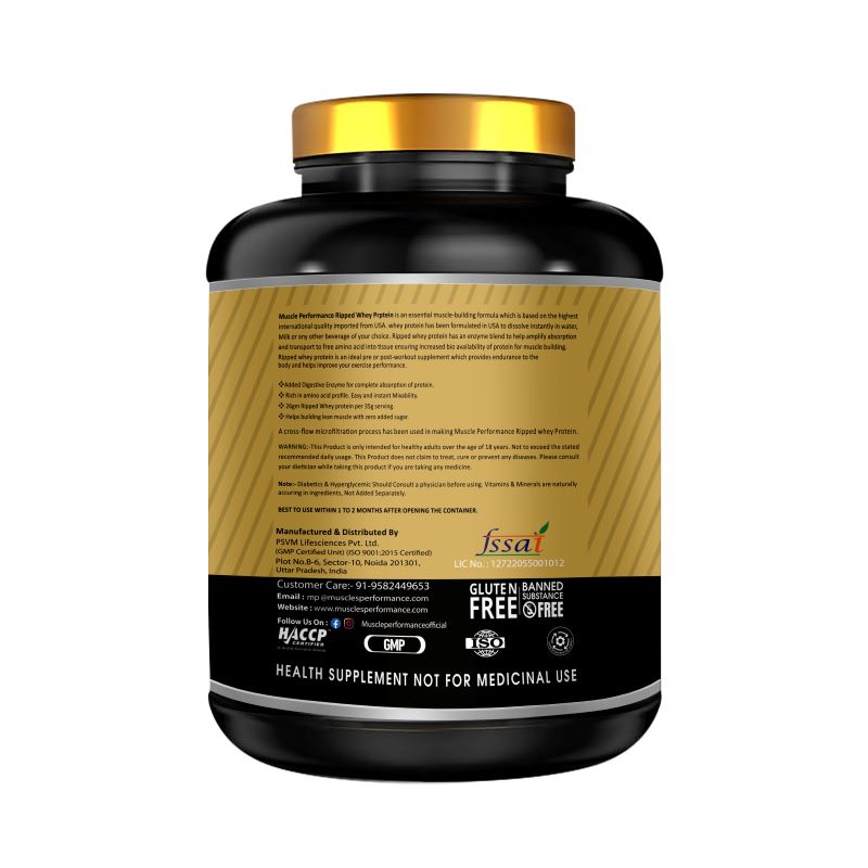 Muscle Performance Ripped Whey Isolate 2kg 4.4lbs