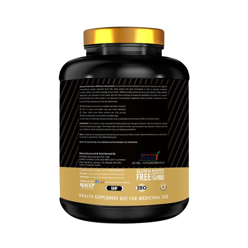 Muscle Performance Pure Whey Protein 2kg 4.4lbs - Muscle Performance